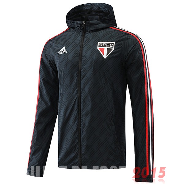 Maillot De Foot Coupe Vent São Paulo 22/23 Noir Rouge