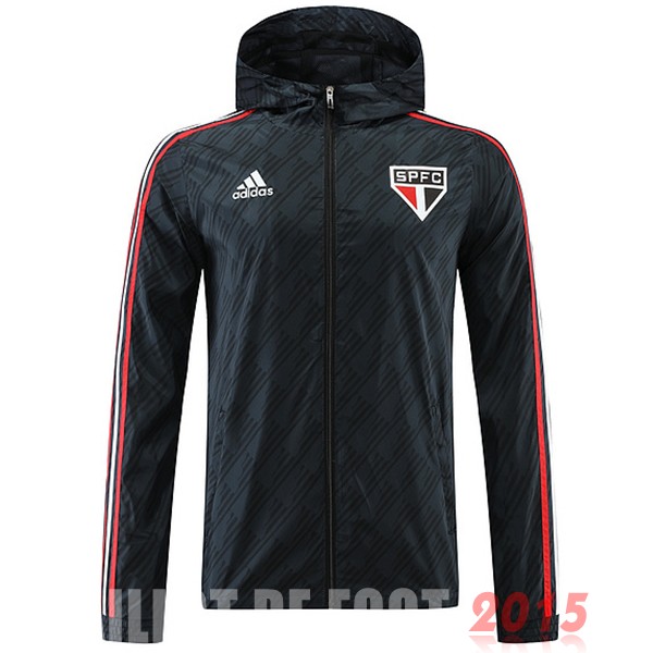 Maillot De Foot Coupe Vent São Paulo 22/23 Noir Rouge
