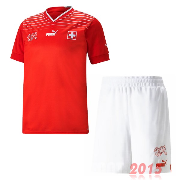 Maillot De Foot Domicile Conjunto De Enfant Suisse 2022 Rouge Blanc